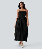 Maxi Casual Slip Dress with Pockets