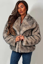 Faux Fur Jacket Beige