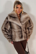 Faux Fur Coat Beige Colourway