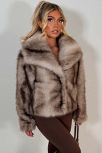 Faux Fur Coat Beige Colourway