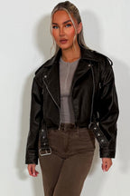 Brown Faux Leather Jacket