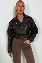 Brown Faux Leather Jacket