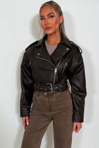 Brown Faux Leather Jacket