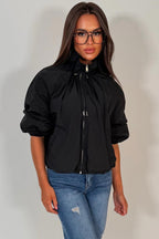 Black Funnel Neck Jacket