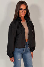 Black Funnel Neck Jacket