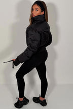 Black Cropped Puffer Jacket