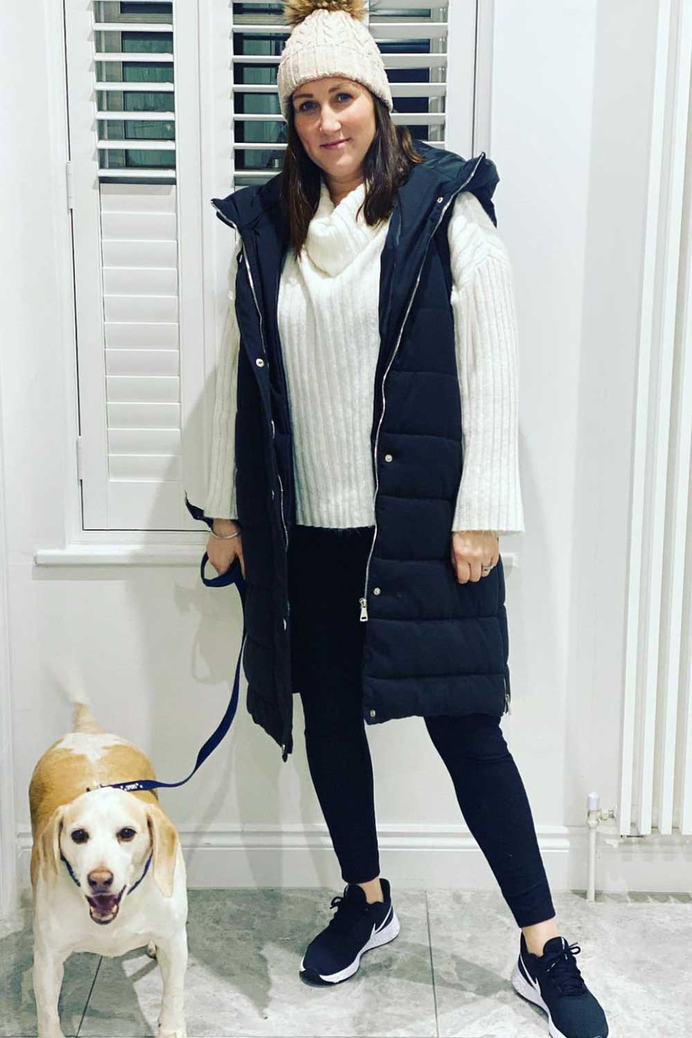 Black Padded Longline Hooded Gilet