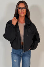 Black Funnel Neck Jacket