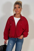 Funnel Neck Jacket Burgundy