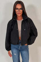 Black Funnel Neck Jacket