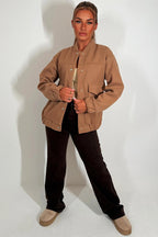 Bomber Jacket With Pockets Taupe