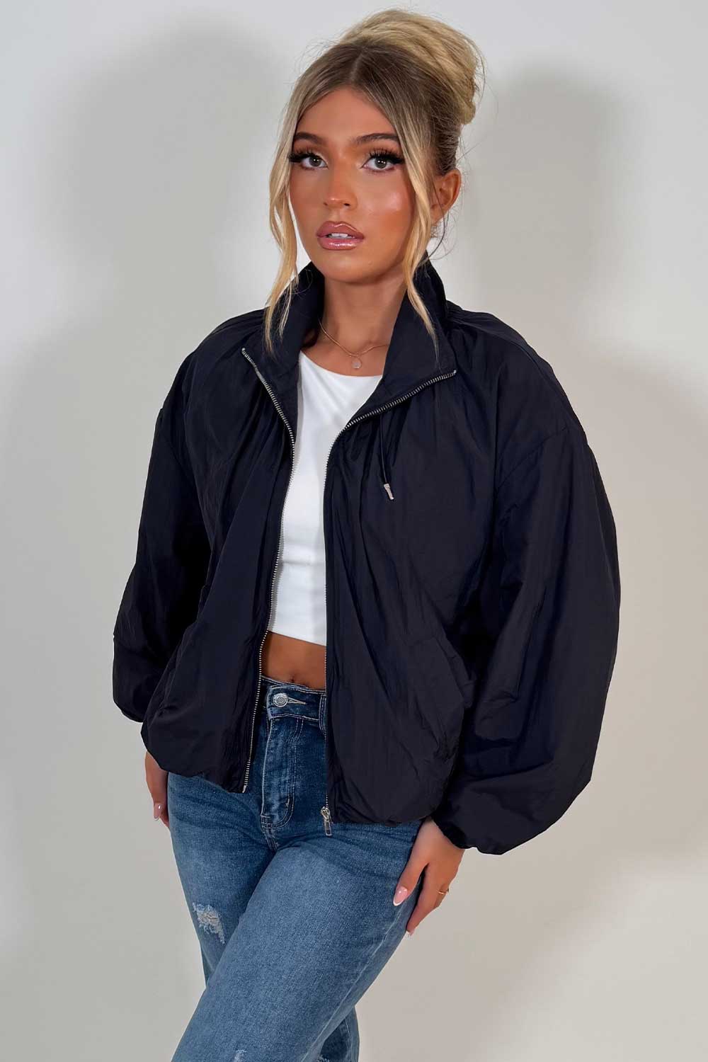 Funnel Neck Jacket Navy