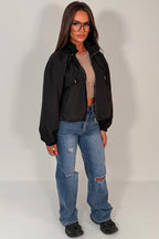Black Funnel Neck Jacket
