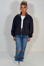 Funnel Neck Jacket Navy