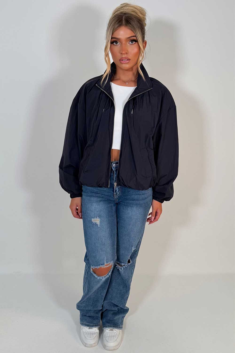 Funnel Neck Jacket Navy