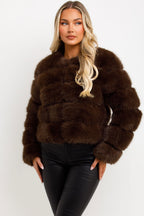 Brown Faux Fur Bubble Coat