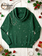 Women's Elegant Solid Color Loose Shiny Sweater