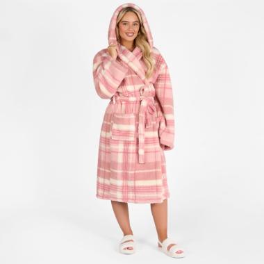 Teddy Marl Dressing Gown Floor Length, Adults - Charcoal
