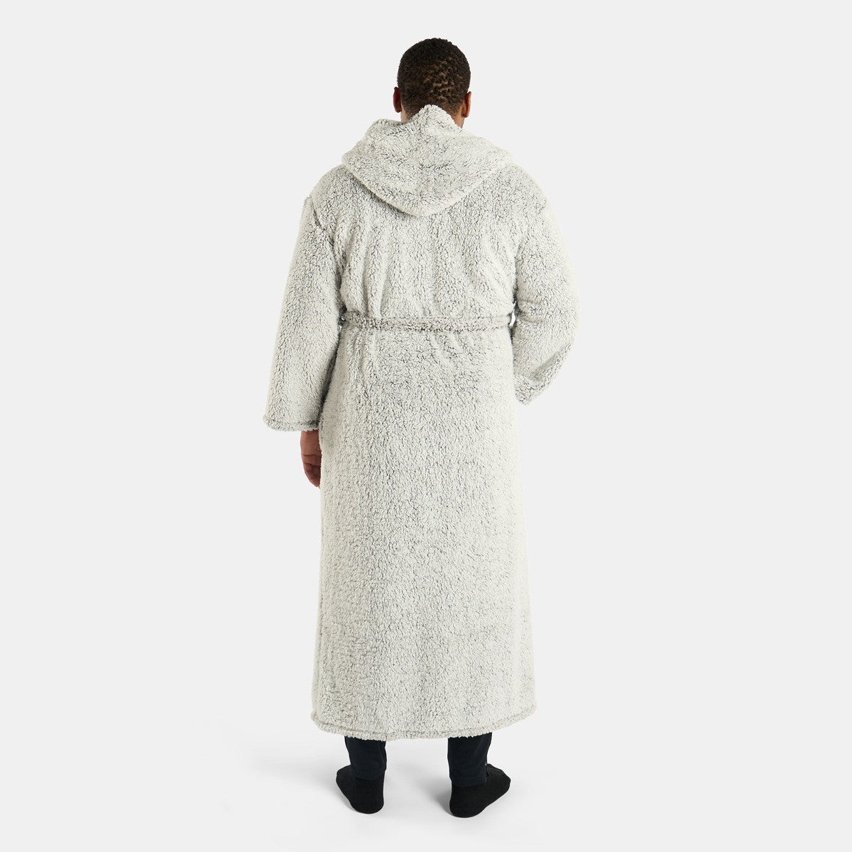 Teddy Marl Dressing Gown Floor Length, Adults - Charcoal