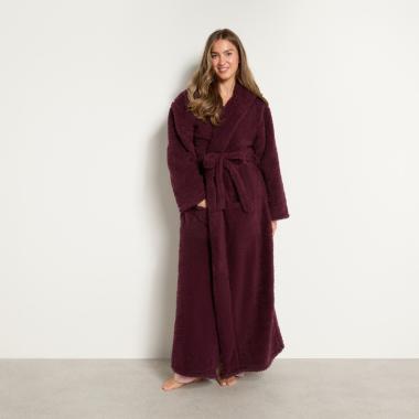 Teddy Marl Dressing Gown Floor Length, Adults - Charcoal