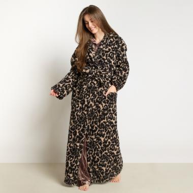 Teddy Marl Dressing Gown Floor Length, Adults - Charcoal