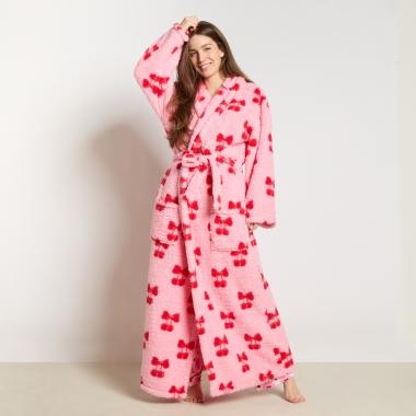 Teddy Marl Dressing Gown Floor Length, Adults - Charcoal