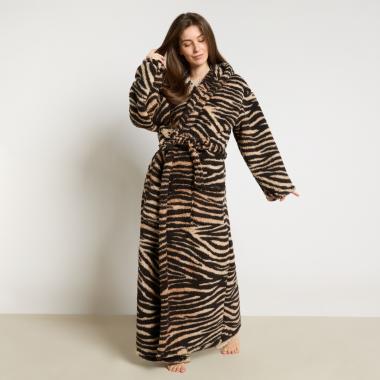 Teddy Marl Dressing Gown Floor Length, Adults - Charcoal