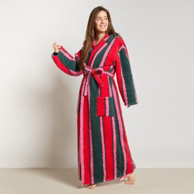 Teddy Marl Dressing Gown Floor Length, Adults - Charcoal