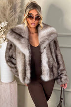 Faux Fur Coat Beige Colourway