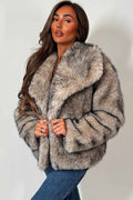 Faux Fur Jacket Beige