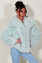 Faux Fur Jacket Baby Blue