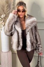 Faux Fur Coat Beige Colourway
