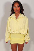 Bomber jacket With Funnel Neck Yellow