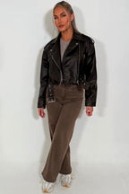 Brown Faux Leather Jacket