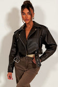 Brown Faux Leather Jacket
