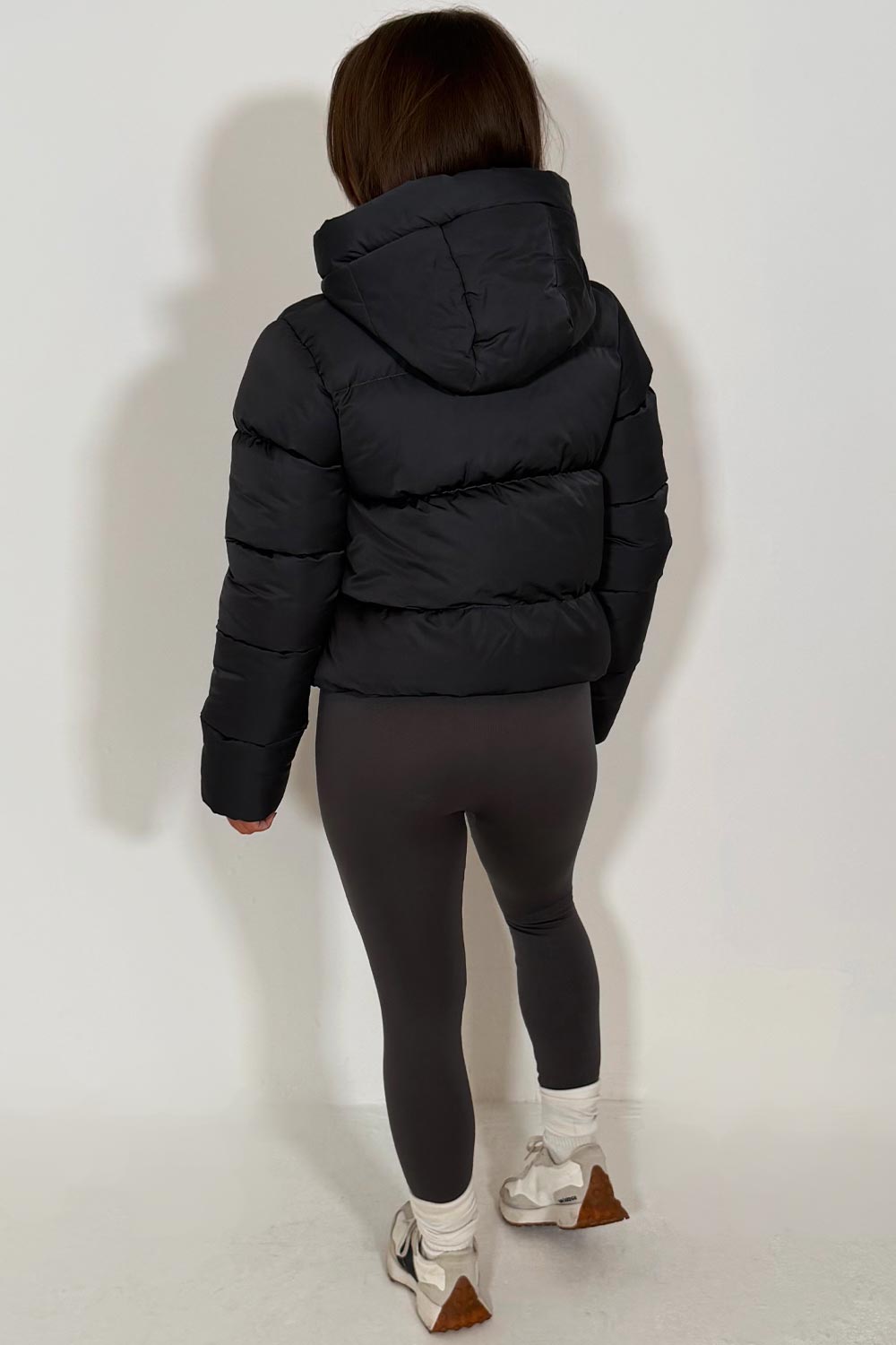 Hooded Puffer Jacket Charcoal Grey