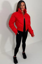 Cropped Puffer Jacket Red