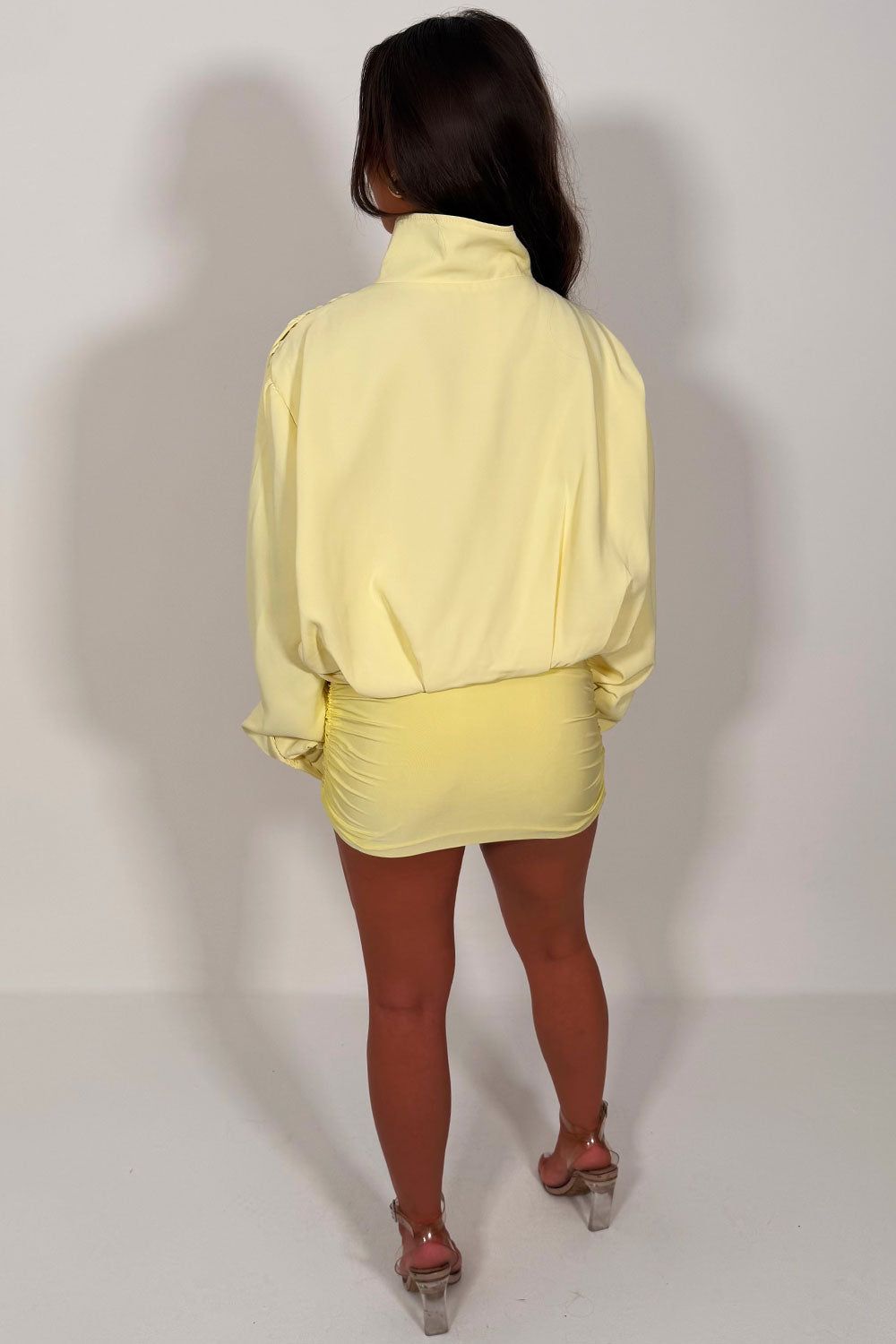 Bomber jacket With Funnel Neck Yellow