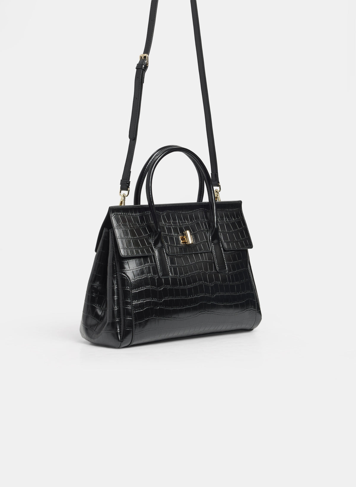 Croc-Embossed Handbag
