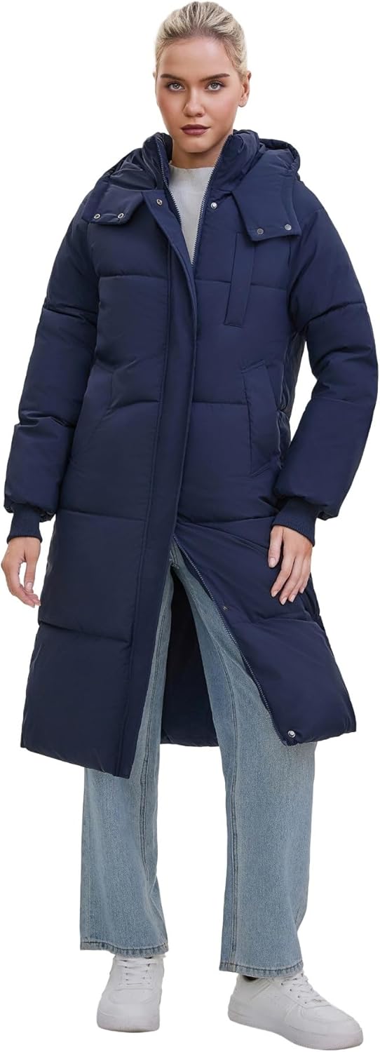 Long Puffer Jacket for Women,2024 Thickened Winter Coat Hooded with Deep Pockets, Ladies Warm Winter Jacket