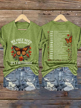 🔥Buy 3 Get 15% Off🔥V-Neck Retro We Only Need One Monarch And It's A Butterfly Print T-Shirt