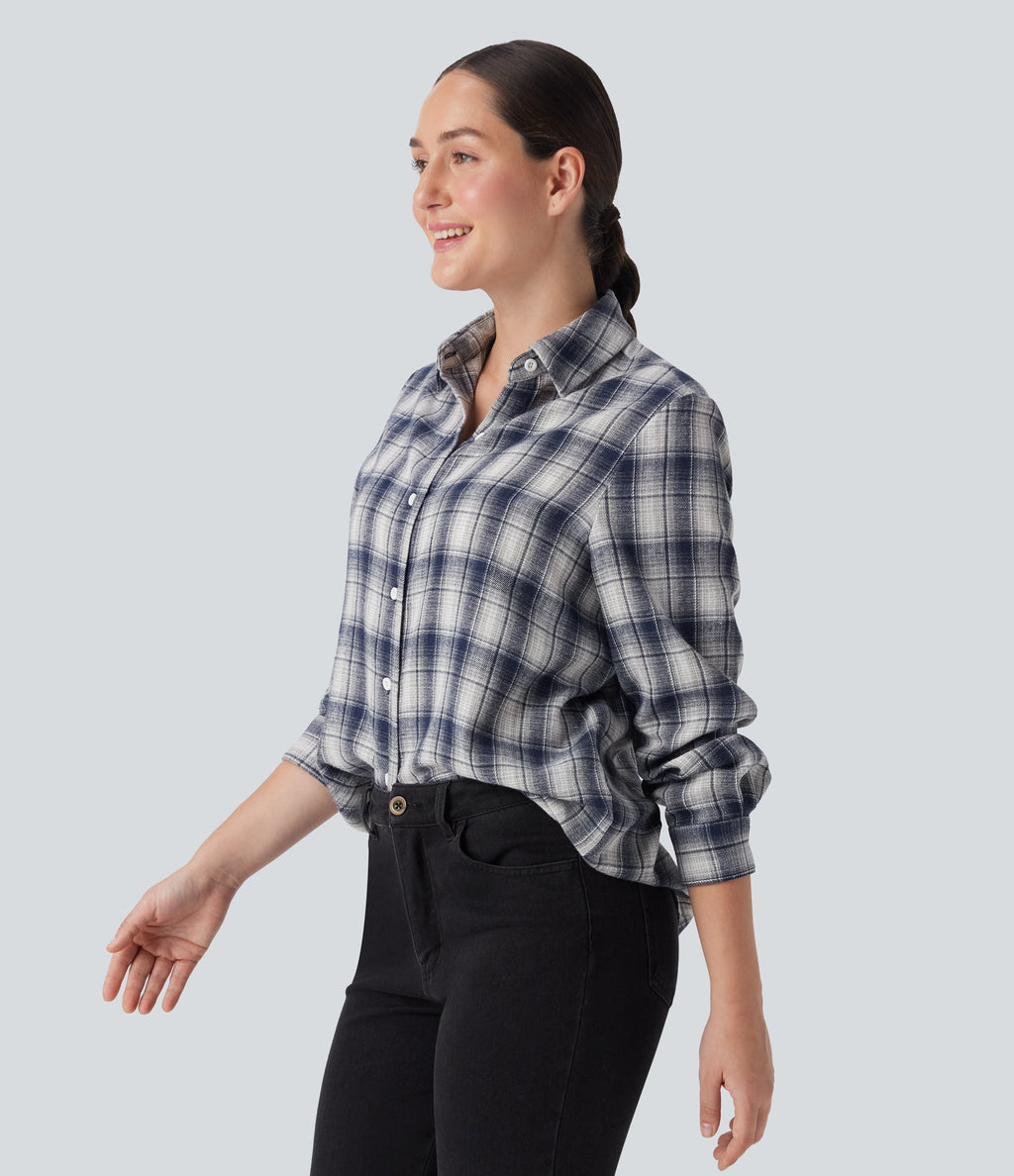 Long Sleeve Plaid Casual Shirt