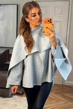 Cape With Scarf Grey
