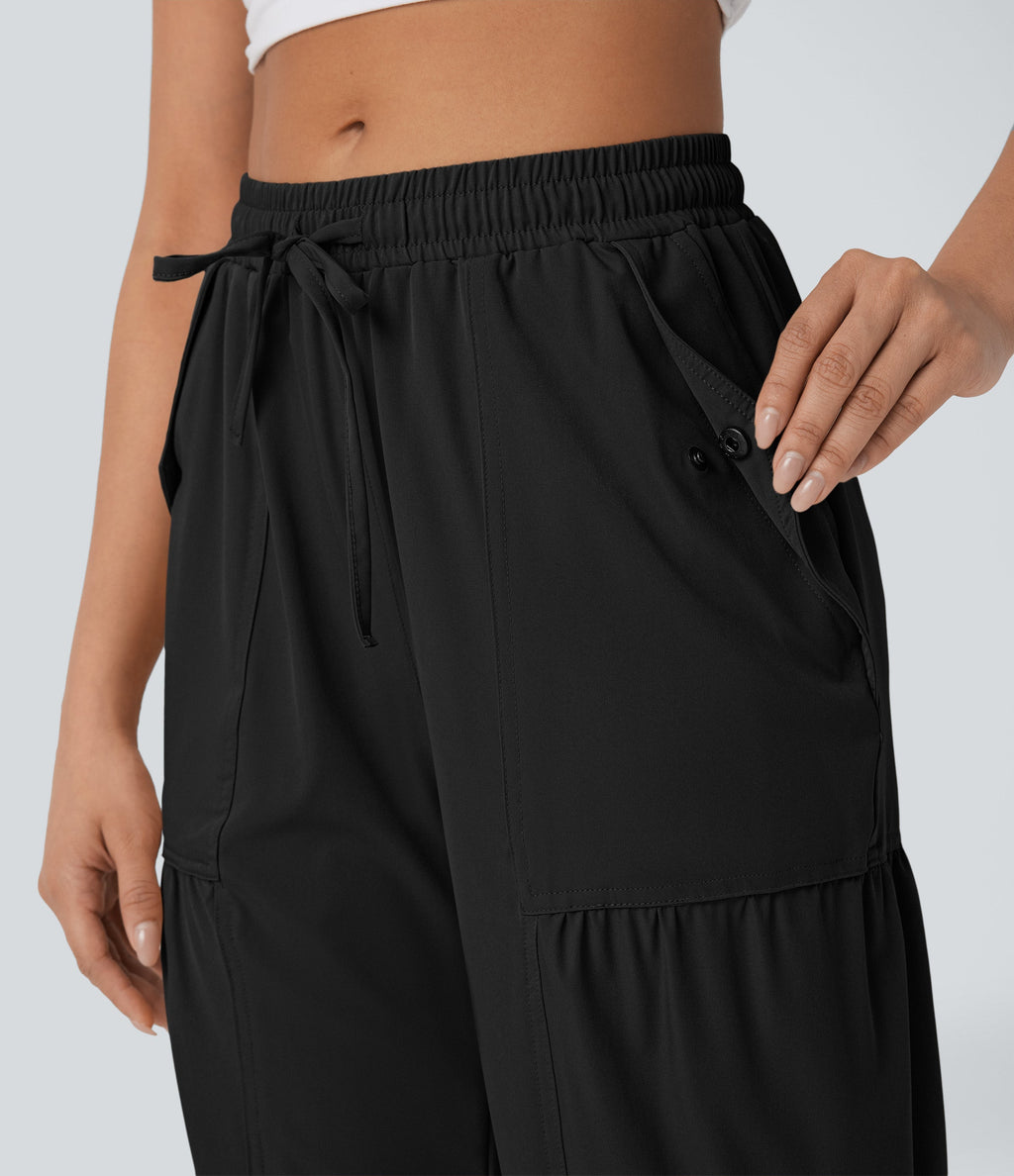 Mid Rise Drawstring Quick Dry Casual Joggers with Pockets