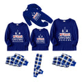 Christmas Family Matching Pajamas-Navy & White Plaid Pjs Set with "Merry Christmas 2025" Print