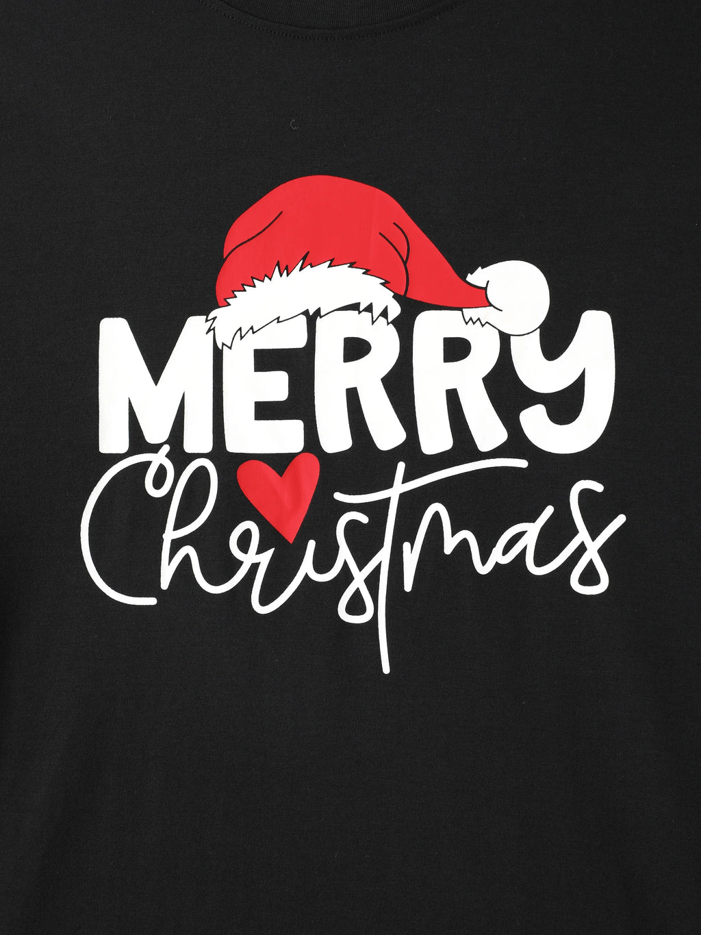 Christmas Family Matching Glow In The Dark Letters Print Long-sleeve Pajamas Sets with Christmas Socks Black+White