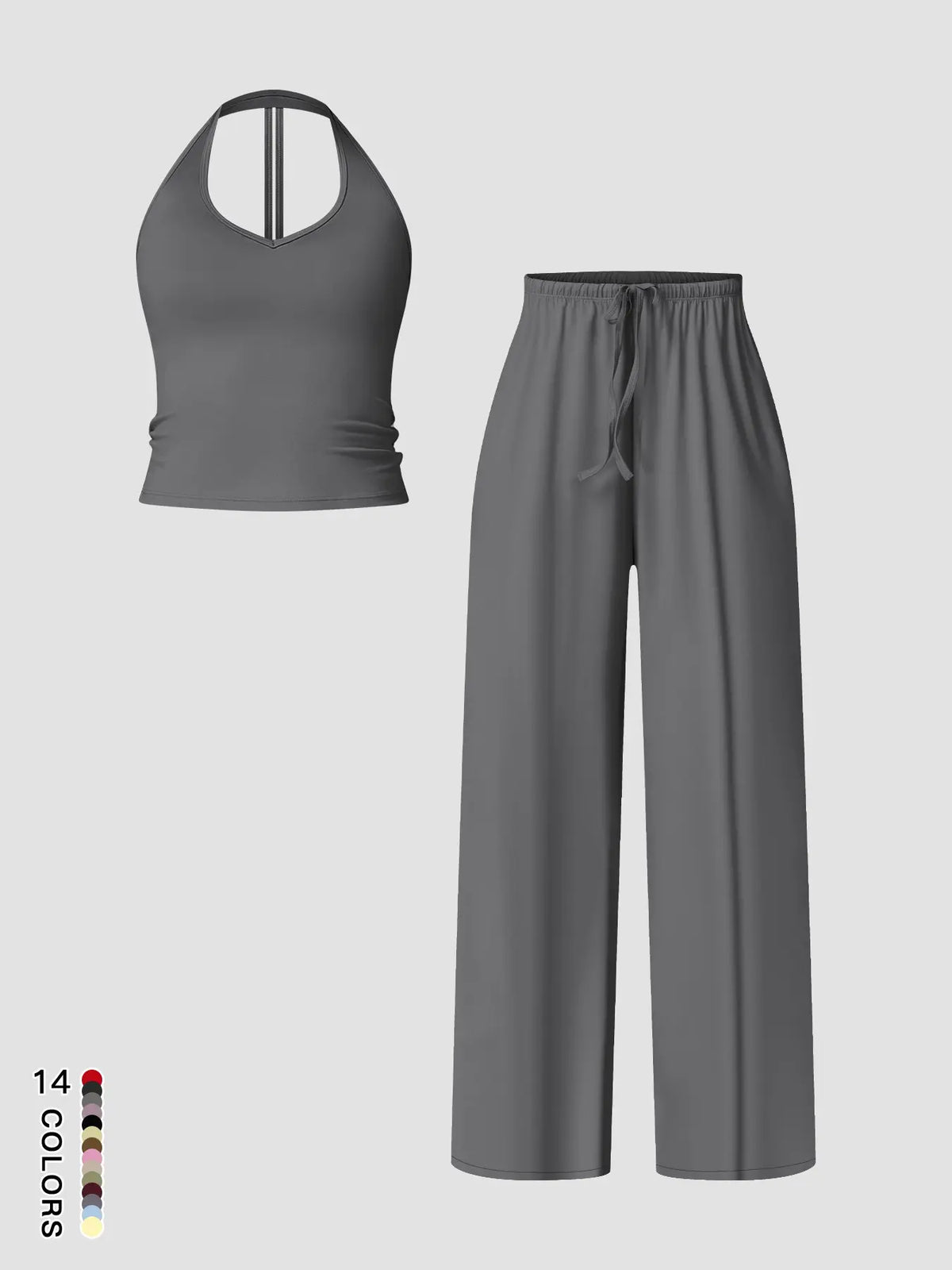 Women's Quick-Dry Sports Tank Top, Casual High-Waisted Bell Bottoms