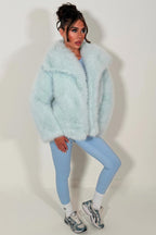 Faux Fur Jacket Baby Blue