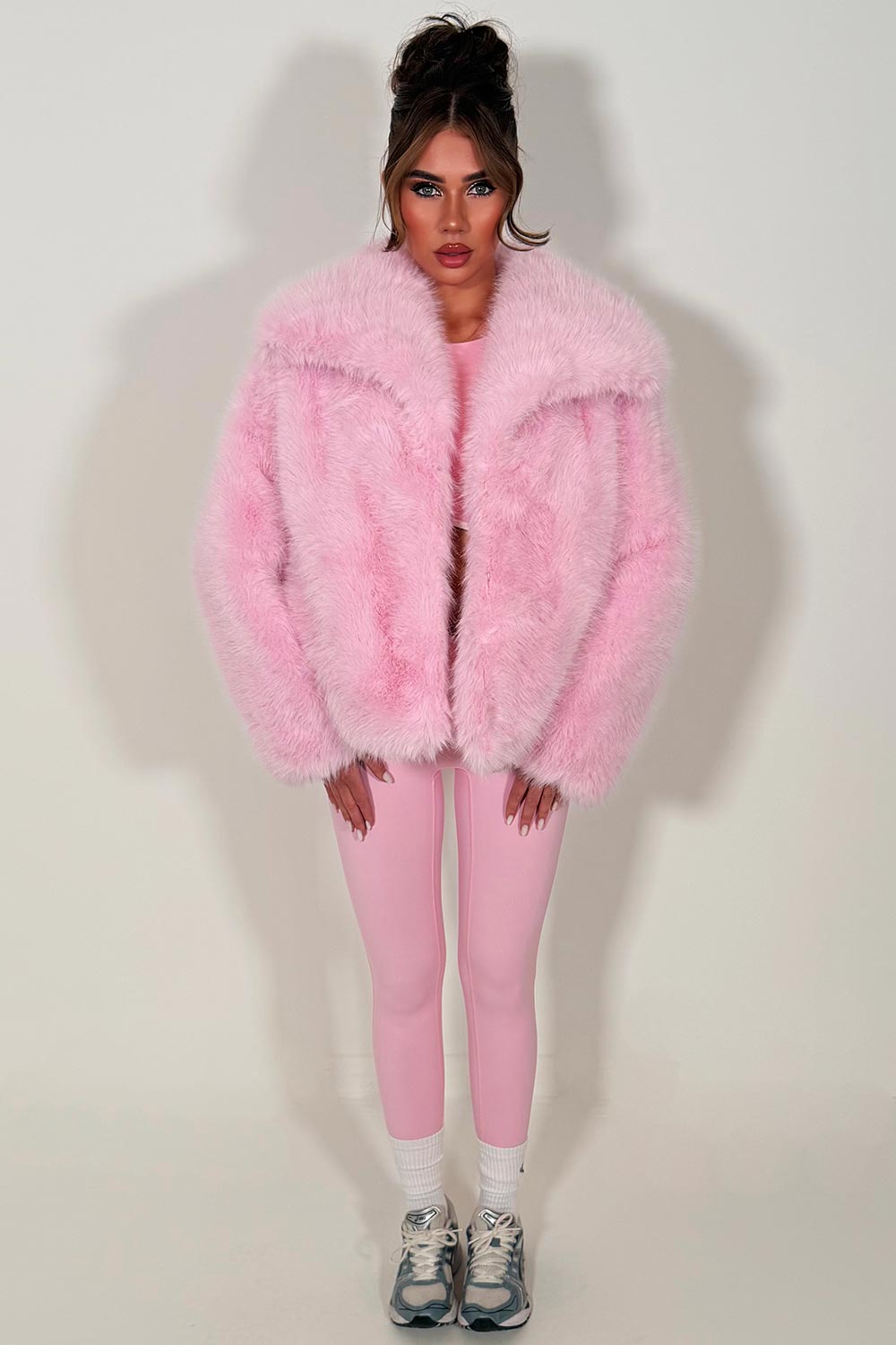 Faux Fur Jacket Baby PInk