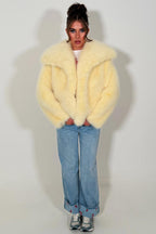 Faux Fur Jacket Baby Yellow